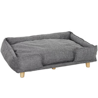 PawHut - Canapé pour chien surélevé et lavable pour grande taille - gris foncé-Un rembourrage doux de 3,1 po (8 cm) améliore le confort des animaux pour la détente et le sommeil 