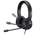 Adesso - Xtream P7 Casque USB-C supra-auriculaire avec commandes intégrées, micro rétractable et fonction Coplit key - noir-Microphone rétractable pour appels et jeux pratiques