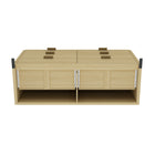 Manhattan Comfort - Grace commode double moderne 60" - chêne naturel et or-Garantie limitée du fabricant de 30 jours