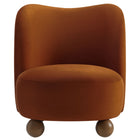 Modway - Monroe Performance Velvet Chaise d’accent - Noyer rouillé-Assemblée requise