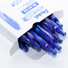 Pentel – Stylo gel rétractable EnerGel-X Pointe aiguille – 0,5 mm – Encre bleue – Paquet de 12-L’encre gel liquide sèche très vite et ne laisse aucune tache ni bavure - les gauchers en raffoleront.