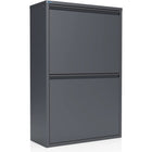 Ceha Canada - Armoire de rangement métallique polyvalente CK à 2 portes - 24 po L - Gris foncé-ORGANISEZ VOTRE ESPACE : Ce meuble métallique basculant avec tiroir escamotable organise salles de bain, chambres d'enfants, cuisines ou garde-manger. Ses multiples compartiments et poignées gardent vos articles accessibles et votre espace désencombré