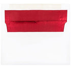 JAM Paper Enveloppes d'invitation A9 doublées d'aluminium - 5,75 x 8,75 po - Blanc avec feuille rouge - paquet de 25-Couleur : blanc avec doublure en aluminium rouge, La feuille donne à l’enveloppe une brillance naturelle