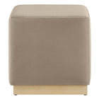 Modway - Tilden Velous de performance carré 17" Rembourré Ottoman - Taupe Natural-Capacité de poids : 506 lbs.