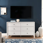 Modway - Emmeline 6 tiroirs festonnés Commode, Blanc-Assemblée requise