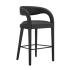 Modway - Pinnacle Cuir végane Tabouret de bar - Noir noir - Ensemble de 2-Assemblée requise