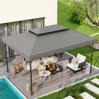 Outsunny - toit de remplacement pour gazebo 13 pi L x 10 pi l, uniquement la partie supérieure, gris clair-Le toit à deux niveaux est plus esthétique et améliore la circulation de l'air ainsi que la résistance aux conditions venteuses