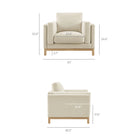 Modway - Roscoe Tissu Fauteuil - Ivoire-Confort de siège profond avec mousse à haute résilience