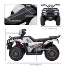 Aosom - VTT enfant 12 V à batterie avec musique, lumières LED et pneus à crampons - Blanc-Vous pouvez connecter un appareil avec le port MP3 et le port USB 