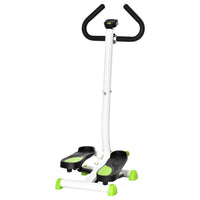 Soozier - Appareil de stepper avec guidon, blanc et vert-Tonifie les muscles des fessiers et des jambes grâce à un design à faible impact