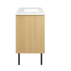 Modway - Chaucer 48" Vanité de salle de bain à un seul lavabo - Oak White-Stratifié à grain de bois