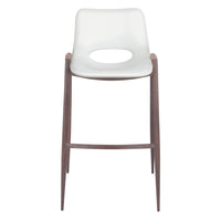 Zuo - Desi Tabouret de bar - Blanc/Noyer - Ensemble de 2-Rembourrage moelleux et confortable
