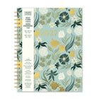 Orange Circle - Studio 2027 Agenda très grand format à spirale - 11 po x 8-1/2 po - Motif floral sauge - Bilingue-Doté pages d’agenda hebdomadaires et mensuelles