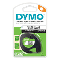 Dymo - Ruban d'étiquettes papier LetraTag - 12 mm - noir sur blanc-Le ruban de papier est un choix durable et économique
