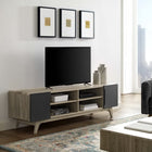 Modway - Tread Console multimédia 70 po Meuble TV, Gris naturel-Noyer ou en bois naturel