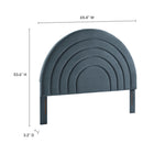 Modway - Solana Arqué Performance Velvet Tête de lit Queen, Cadet Blue-6