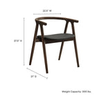 Modway - Henry Cuir et bois véganes Chaise à manger - Noir-Accoudoir à dossier de canon