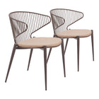 Zuo - Silues Chaise de salle à manger - Taupe/Brun - Ensemble de 2-Assemblage requis