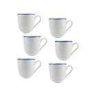 Casa Domani - Café Tasse Bleue Coupe 370 ml - Lot de 6-Fait de porcelaine