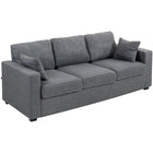 HOMCOM - Canapé 3 places avec assise profonde - gris foncé-Siège large et profond avec des coussins d’assise épais remplis de ressorts offrant beaucoup d’espace pour se détendre confortablement 