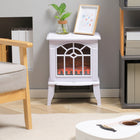 HOMCOM - Poêle électrique portable 18 po avec protection contre la surchauffe - blanc-750W ou 1500W, deux modes de chauffage réglables