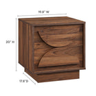 Modway - Bulwark 2 tiroirs Table de chevet, Noyer-Motifs en demi-cercle