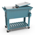 Permasteel - Glacière de patio style mobilier 80 pintes avec séparateur - sarcelle-Étagère inférieure pour un rangement supplémentaire