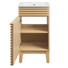 Modway - Render 18" Armoire à coiffeuse de salle de bain - Oak White-8