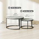 HOMCOM - Table basse ronde gigogne 31 po - gris - Paquet de 2-Empilables lorsqu’elles ne sont pas utilisées pour un gain de place