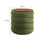 Modway - Mezzo Manche Performance Velvet Ottoman de stockage - Vert mousse-Tissu résistant aux taches