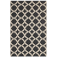 Modway - Cerelia Treillis marocains intérieurs et extérieurs Tapis 4 pi l x 6 pi L - Noir et beige-Tapis à treillis marocain
