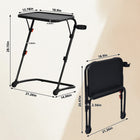 Homy Casa - Table pliante à hauteur réglable avec plateau inclinable et porte-gobelet, noire-Design pliant pour un rangement compact