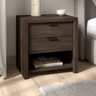Hudson&Canal - Table de chevet rectangulaire Clarice - 24 po l - Chêne brun-Le socle, le plateau et les tiroirs sont fabriqués en MDF robuste avec une finition imitation bois