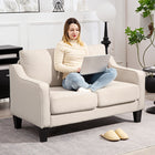 HOMCOM - Canapé loveseat avec ressorts ensachés - beige-Structure en panneaux multicouches pour un soutien durable 