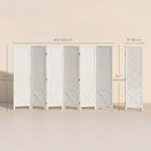 HOMCOM - Séparateur de pièce autoportant à 6 panneaux avec présentoir à panneau perforé pour bureau à domicile - blanc-Les charnières bidirectionnelles permettent d’orienter le séparateur librement et de le plier de manière compacte pour le rangement  

