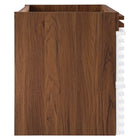 Modway - Render Support mural de 36" Armoire de toilette de salle de bain (lavabo non inclus) - Noyer blanc-Tiroirs à extension complète