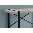 Monarch Specialties - 7316 Bureau 48 po L - Faux Bois Gris/Metal Noir-La barre métallique en forme de X à l'arrière du bureau offre un soutien et ajoute une touche décorative