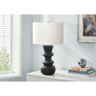Monarch Specialties - Luminaire - 26 po H Lampe De Table - Céramique Noire - Abat-Jour Ivoire / Crème - Contemporain-La base à finition texturée en céramique noir, associée à un élégant abat-jour en tissu ivoire, ajoute un accent décoratif aux tables d'appoint ou latérales, aux tables de nuit ou aux tables de chevet