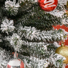 HOMCOM - Sapin de Noël artificiel forme crayon enneigé - mince-La base est détachable et pliable pour un rangement facile 