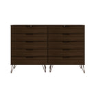 Manhattan Comfort - Rockefeller ensemble de commodes de chambre à coucher style milieu du siècle - brun - ensemble de 3-19,02 po L x 69,72 po l x 44,57 po H