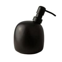 Happy Sinks - Distributeur de savon Kiwi, céramique noire mate-Matériaux : céramique, acier inoxydable (pour la pompe)