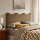 Modway - Athena Velours de performance résistant aux taches Tête de lit King Size, Taupe-Rembourrage en mousse dense