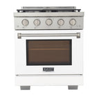 Kucht - 30 po Série KFX-X Cuisinière Pro Style au gaz propane - Acier inoxydable/Blanc-Nouveaux brûleurs true simmer pour une cuisson délicate à basse température