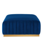 Modway - Conjure Chenal Touffé Performance Velvet Ottoman - Marine d’or-Revêtement en velours de performance