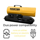 Master - Chauffrette de 80 000 BTU à air pulsé au kérosène / diesel avec thermostat Batterie non incluse - Jaune-Construction en acier durable