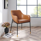 Modway - Jovi Cuir végane Chaise à manger - Black Tan-Chaise d’accent du milieu du siècle