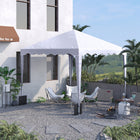 Outsunny - Tente auvent pliante 10 pi l x 10 pi L avec sac de transport, blanc-Structure en acier avec revêtement en poudre pour un soutien solide