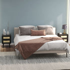 HOMCOM - Table de nuit design bohème - noir - lot de 2-Deux tiroirs pour un grand espace de rangement 
