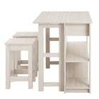 Modway - Meadowbrook 3 pièces Îlot de cuisine et ensemble de tabouret, Érable blanc-8