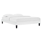 Modway - Reign Performance Velvet Cadre de lit plateforme Queen, Blanc-Cadre de lit à plateforme Queen rembourré